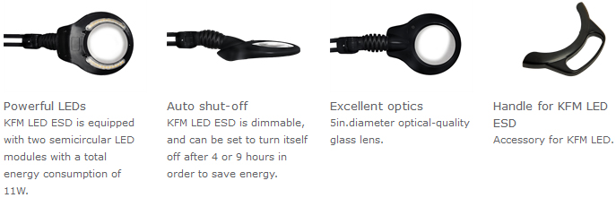 Luxo KFM LED ESD-Safe Heavy-Duty Round Lens Magnifier Features