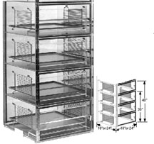 18x24x48 Plenum Wall Desiccator Cabinet Dry Box 4 Doors