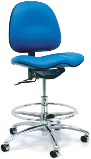 Gibo Kodama ESD Non-Cleanroom Stamina 7300 Saddle Seat Medium Bench Height Chair