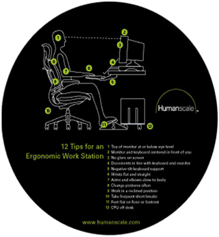 Humanscale 8 inch 12-Tips Ergo Mouse Pad