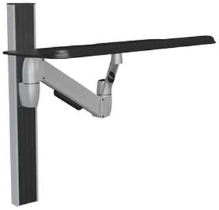 SpaceCo SS0127 Sit-Stand Arm Wall Channel Mount with 27 Inch Platform