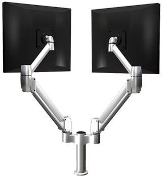 SpaceCo SS02X4 SpaceArm Sit - Stand Double Monitor Arm 4 Inch Extension